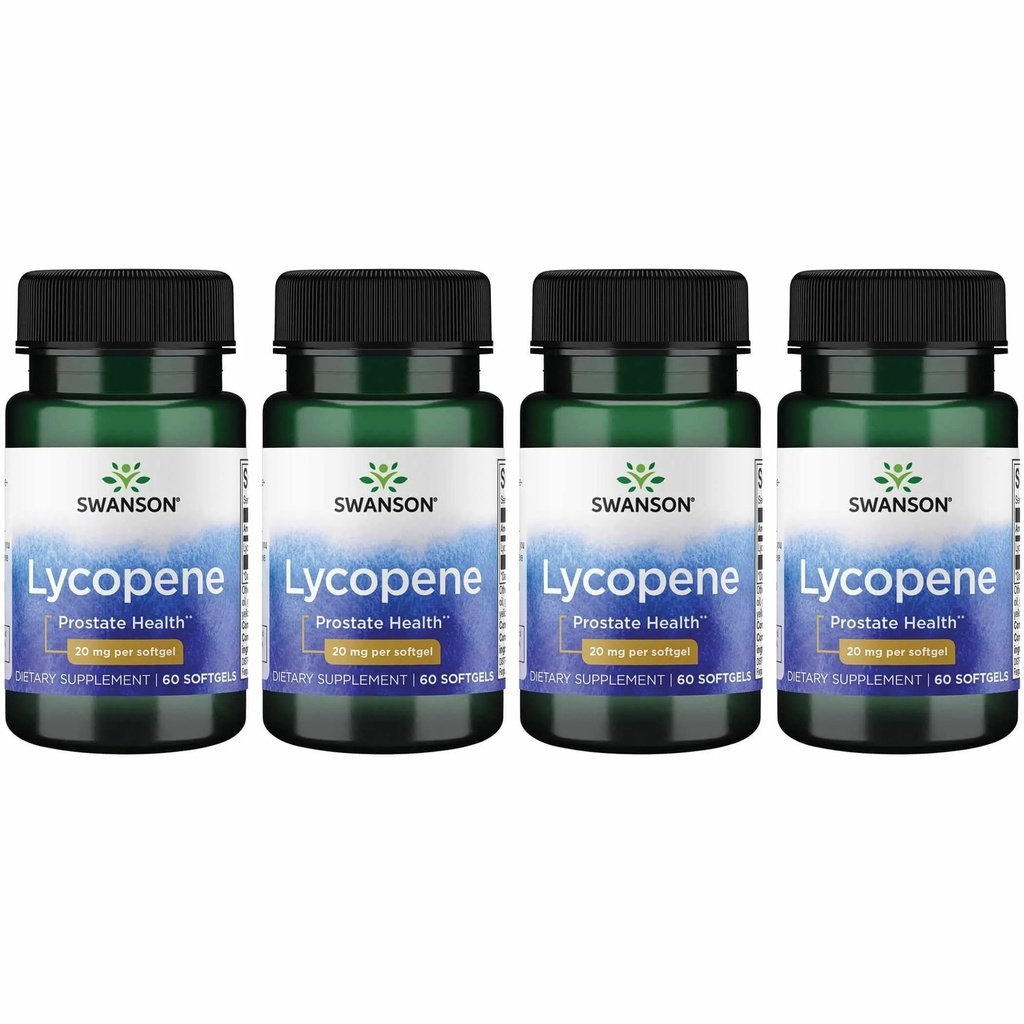 Swanson Lycopeen - Natural Supplement Prostate Health, Heart Health, & Ondersteunt de bloeddruk binnen het normale bereik - Mens Health Supplement - (60 Softgels) 4 Pack