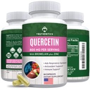TRuthentics Quercetine met bromelaïne en zink 1050 mg - Premium zinkquercetinesupplementen voor immuun-, ademhalings- en seizoensondersteuning - Non-GMO, Glutenvrij - 60 Veggie Capsules