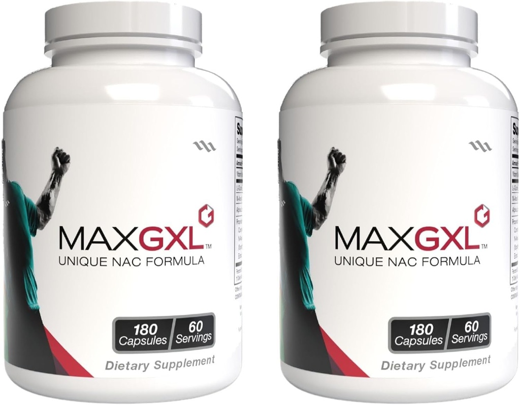 Max GXL, Unieke NAC Formule, 180 plantaardige capsules, 30 porties (verpakking van 2)