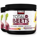 FORCE FACTOR Total Beets Energy Drink Mix 2-pack, Superfood Beetwortelpoeder, Nitraten om energie te verhogen, Ondersteuning Circulatie, Bloedstroom, Nitric Oxide en uithoudingsvermogen, Hart Gezondheid Supplement, 60 porties