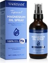 Magnesium Oil for Feet (4 fl oz), Magnesium Spray, 100% Pure & Organic Natural Magnesium Chloride Oil Glass Fles, Topical Magnesium Spray Oil for Feet, Easy to Use 120ml