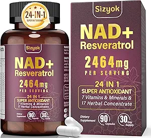 NAD Supplement, Liposomal NAD+ Supplement with Resveratrol, NAD Resveratrol Supplement - Boost NAD+ for Aging Defense, Energy, Focus - Ultra Antioxidant Capsules，132