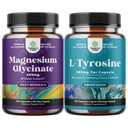 Bundel van Magnesium Glycinate 400 mg Capsules en Krachtige L Tyrosine 500 mg Capsules - voor slaapondersteuning Bone Health Muscle Recovery - Aminozuur Nutritional Supplement voor Brain Health Thyroid Ondersteuning