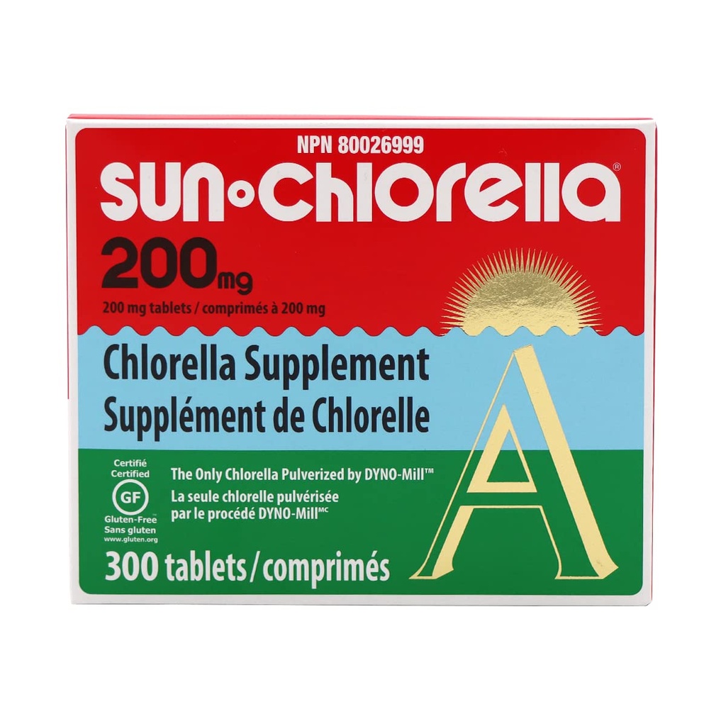 Sun Chlorella Eleuthero Voedingstabletten, 200 mg, 300 Tellen