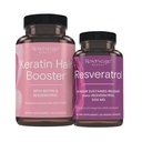 Reserveage Voeding Keratine Hair Booster met Biotine & Resveratrol, Haar- en Nagelgroei Supplement, 120 capsules (60 porties) & Resveratrol 500 mg, ondersteunt gezonde veroudering en immuunsysteem
