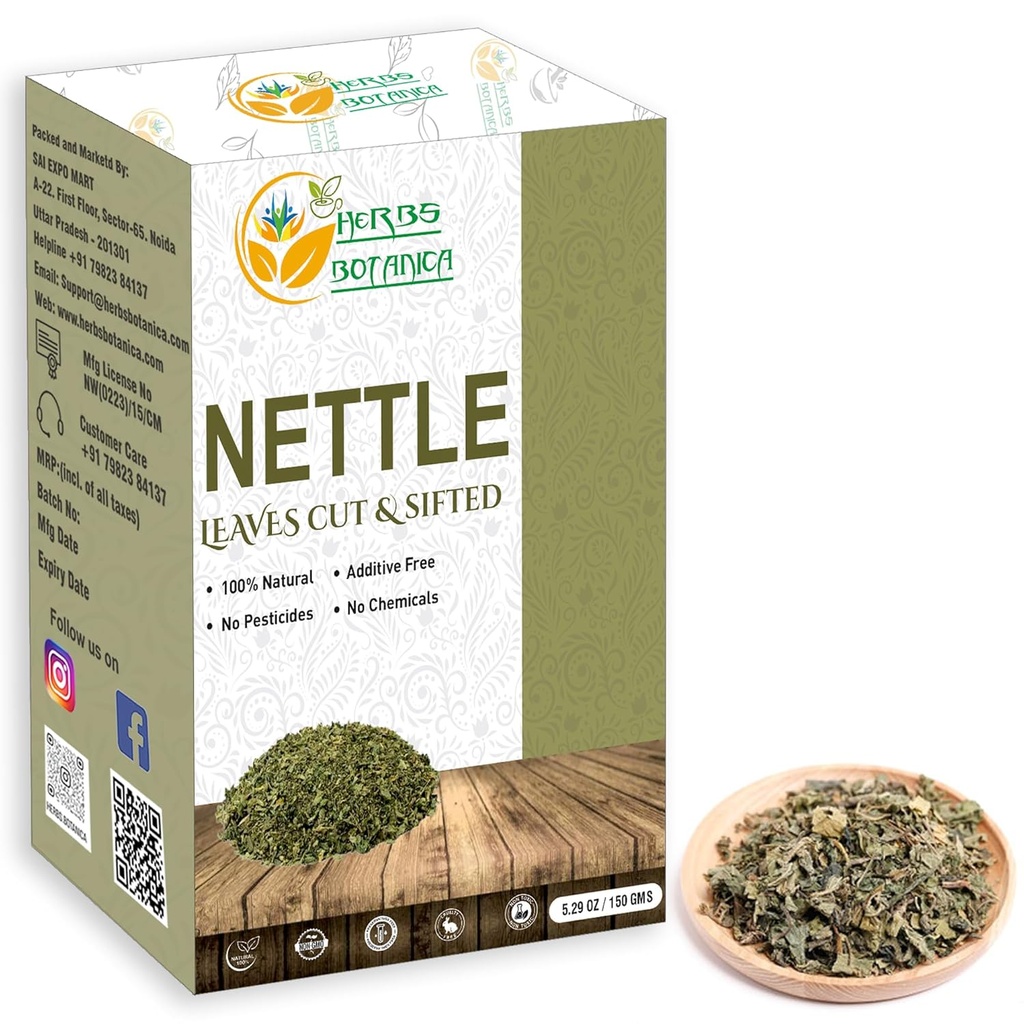 Kruiden Botanica Brandnetelblad voor Tea Cut en gezeefd voor voedende kruidenthee, Smoothies Infusies, Stinging Nettle Leaf Ortiga Wellness Supplement Vegan Non GMO 5.29 oz