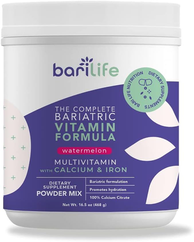 Bari Life Complete Bariatric - Dieetsupplement Powder Mix, Calcium citraat, Multivitamine, IJzer - Bariatrische Vitaminen voor Gastric Sleeve Patiënten - (Watermelon, 60 Servers)