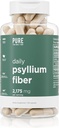 Daily Psyllium Husk Fiber Supplement by Pure for Men & Pure for Her | Digestive Regularity & Gut Health Support | Soluble Fiber Powder, 2,175mg Per Serving | 150 Capsules