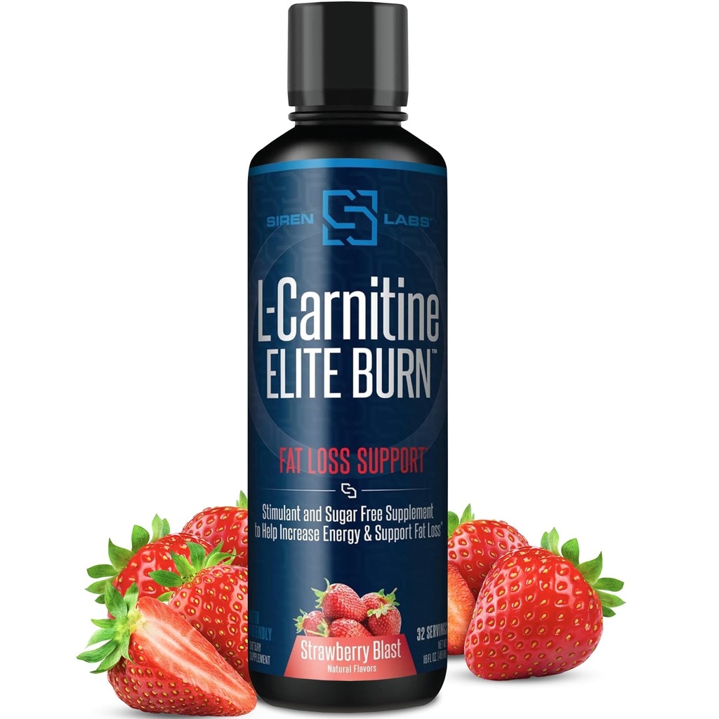 L-Carnitine Elite Burn Liquid Keto Fat Burner and Metabolisme Activator - Fat Loss Support Keto Vriendelijke gewichtsverlies verhoging Energie - Stimulant Free - Aardbei Blast 3000mg (32 porties)