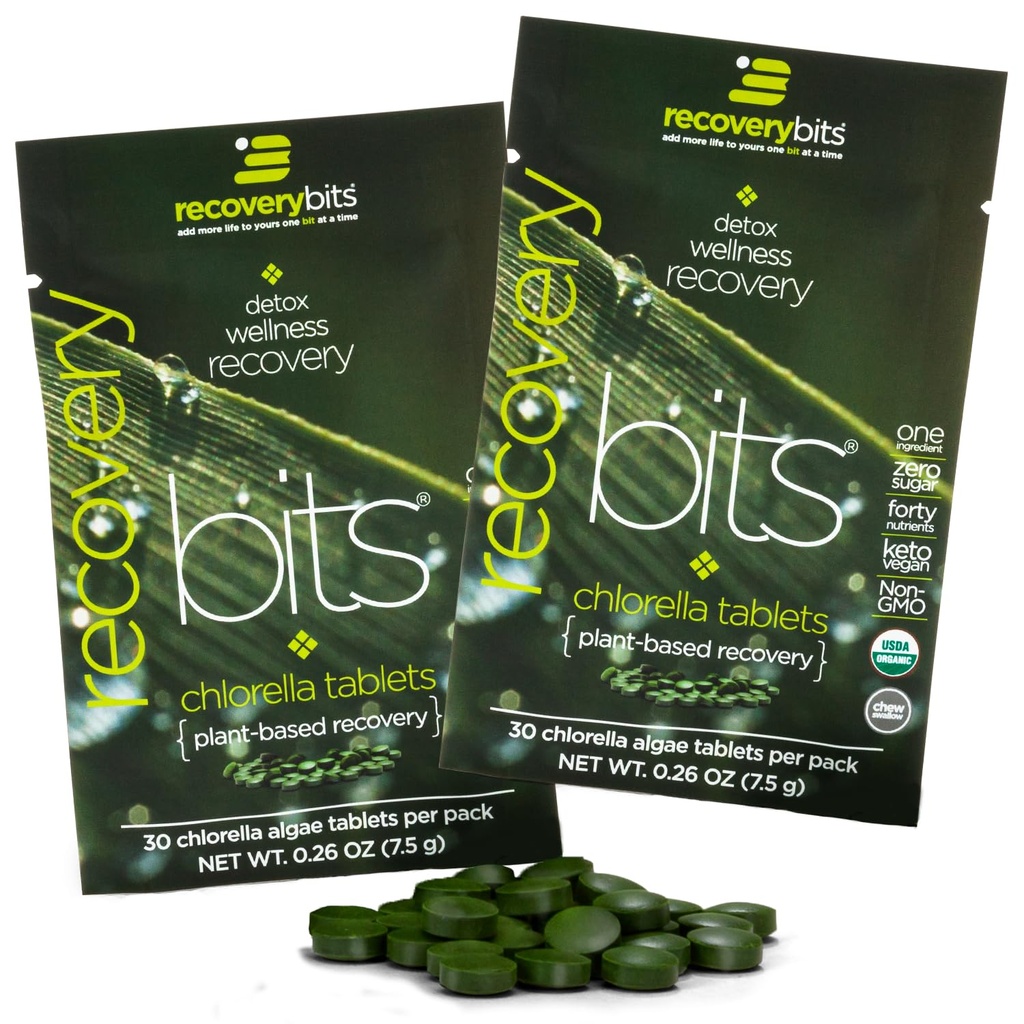Organische Chlorella Algen tabletten, Superfood, Pure Green Algen, Hoge Proteïne en Vezel, Chlorofyl, Gebarsten Cell Wall Non-Ir uitgestraald, voor Immune Boosting en Detox, Non-GMO, 60 tabletten