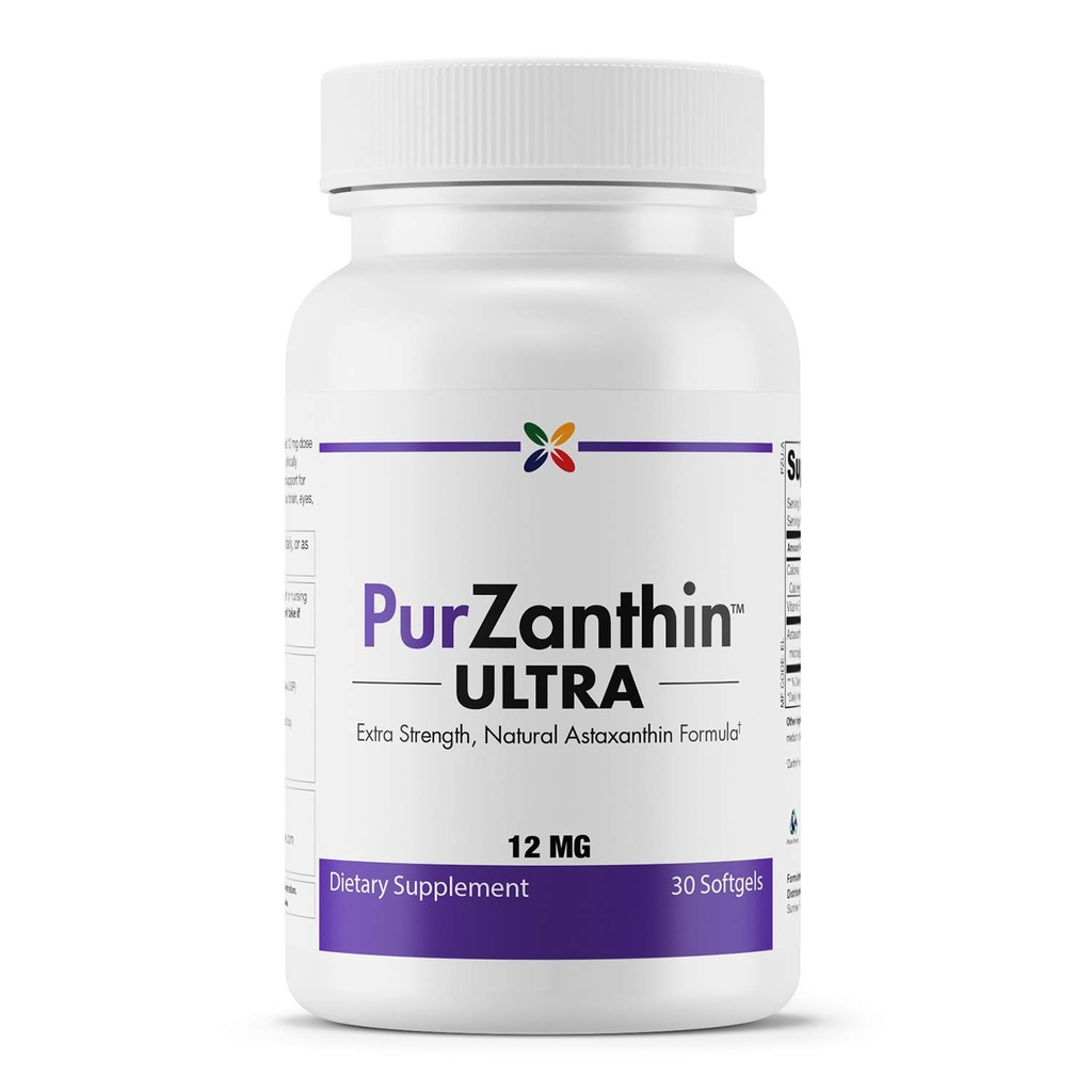 Stop met verouderen nu PurZanthin Ultra Natural Astaxanthine 12 MG Softgels (1 Pack)
