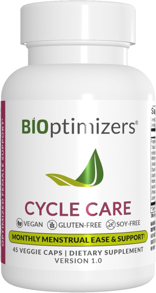 BIOptimizers - Cycle Support - Periode Ondersteuning Supplement voor vrouwen - Bloating and Cramping Menstrual Relief - 45 Capsules