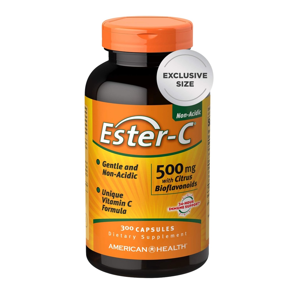 American Health Ester-C 500 mg met Citrus Bioflavonoïden Capsules, 300 Tellen
