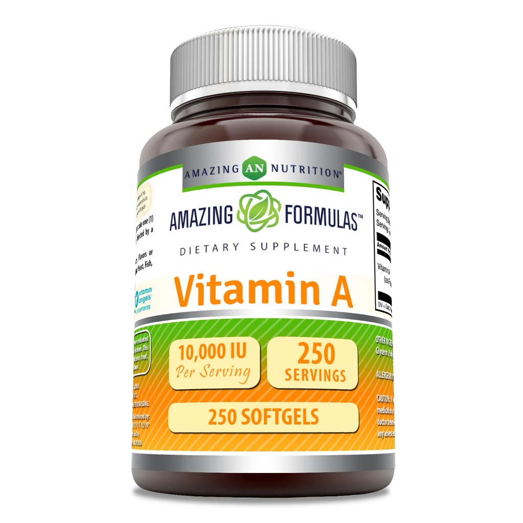 Verbazingwekkende Formules Vitamine A 10000 IE Supplement 