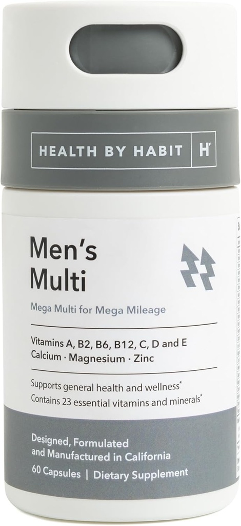 Gezondheid door Habit Mens Multi Supplement (60 capsules) - 23 essentiële vitaminen en mineralen, ondersteunt algemene gezondheid en welzijn, niet-GMO, suikervrij (1 verpakking)