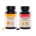 NatureWise Vitamine D3 5000iu, B12 1000mcg Mentale Helderheid Energie Ondersteuning Immune Health Non-GMO Glutenvrije Olijfolie Softgels