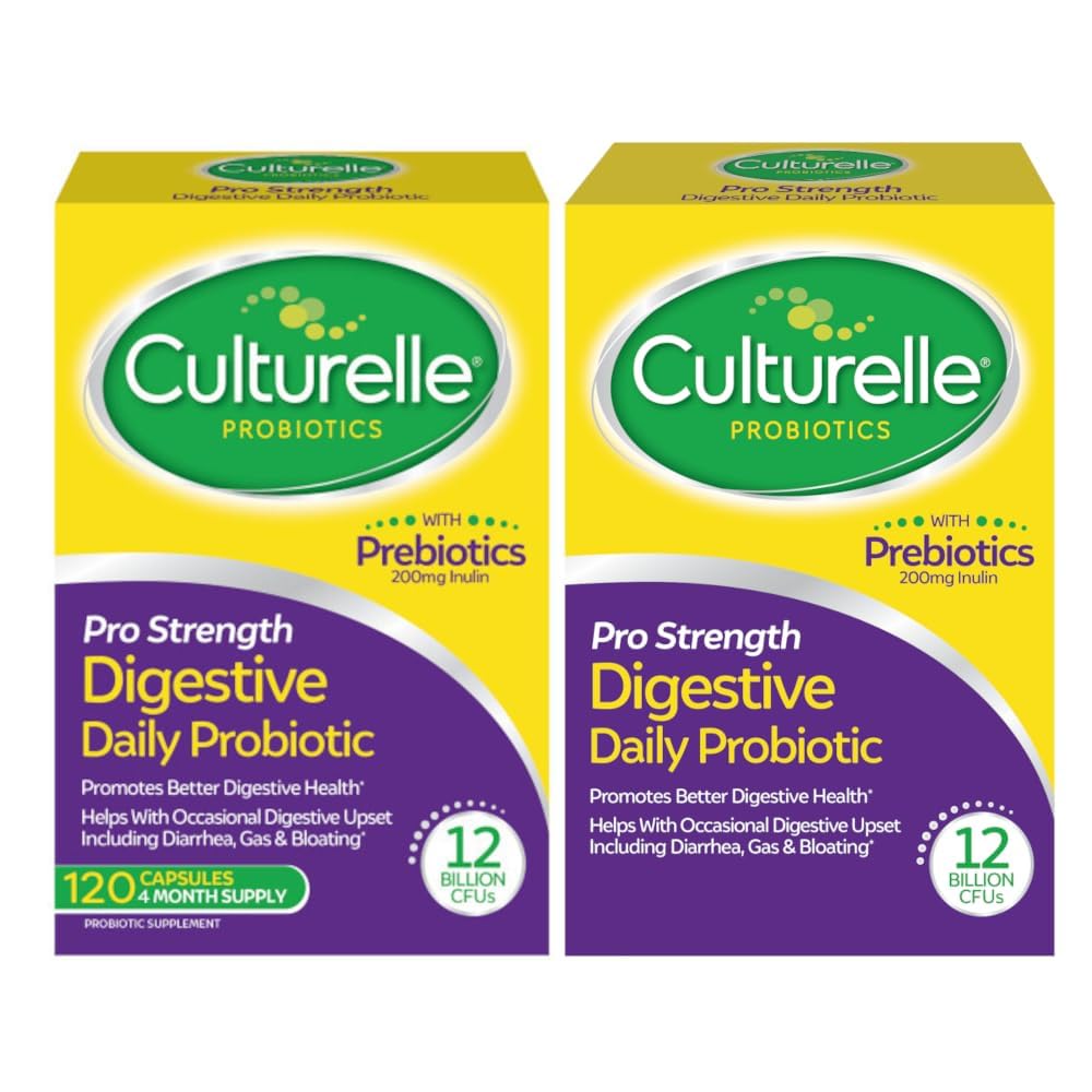 Culturelle Pro Strength Daily Probiotic, Digestieve Capsules, Uiteraard Bron Probiotic Stain Proven ter ondersteuning van Digestieve en Immune Health, Gluten en Sojavrij, 4 maand levering, 60 Tel (pakket van 2)