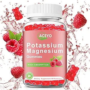 Kalium Magnesium Gummies voor volwassen kinderen Hoge Absorptie Been Krampen en Spier Gezondheid Immune Gezondheid Raspberry Magnesium Gummies Kauwbare Gummy Supplement Vegan Non-GMO