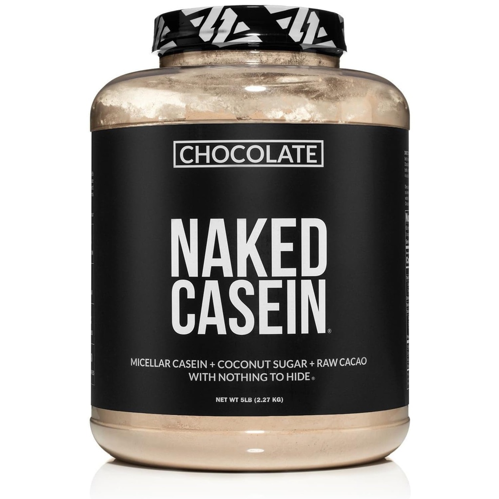 Naked Chocolate Caseïne - Chocolade Micellar Caseïne Proteïne - 5 pond Bulk, GGO-vrij, Glutenvrij, sojavrij, conserveringsvrij - Stimuleren spiergroei - Verbeteren herstel - 60 porties