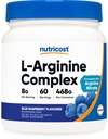 Nutricost L-Arginine Complex (blauwe framboos, 60 porties) - Glutenvrij, niet-GMO