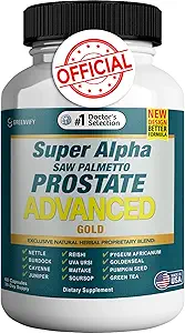 Super Alpha Saw Palmetto Prostate Advanced - Prostate Health Supplement voor mannen - Ondersteunt Urinaire Tract Gezondheid, Vermindert Urgency, en verbetert Bladder Legen (60, Mannen)