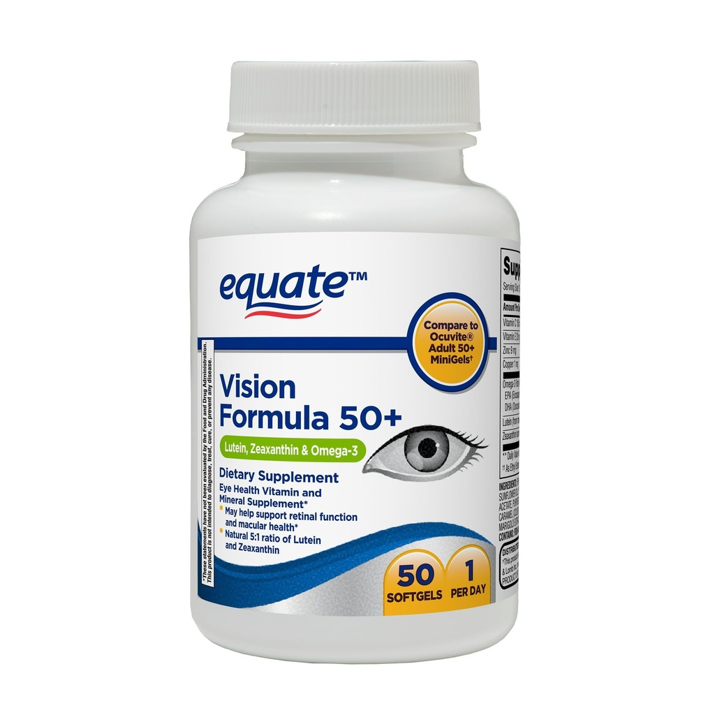 Convergentie Visie Formule 50+ Zachte gels Dieetsupplement, 50 Tellen