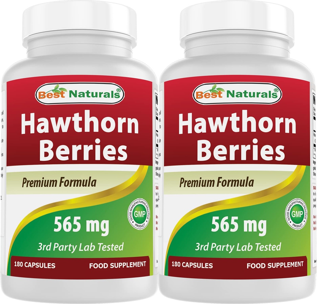 Best Naturals Hawthorn Berry 565 mg 180 Capsules (180 Tellen (verpakking 2))