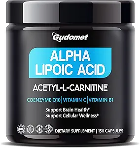 Ultra Alpha Lipoïnezuur met CoQ10, Vitamine C & B1 - Ondersteunt Brain Health & Antioxidant Defense - 150 Capsules, Made in USA
