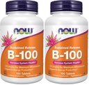 NOW Supplementen, Vitamine B-100, Sustained Release, Energieproductie*, Zenuwstelselgezondheid*, 100 tabletten (verpakking van 2)
