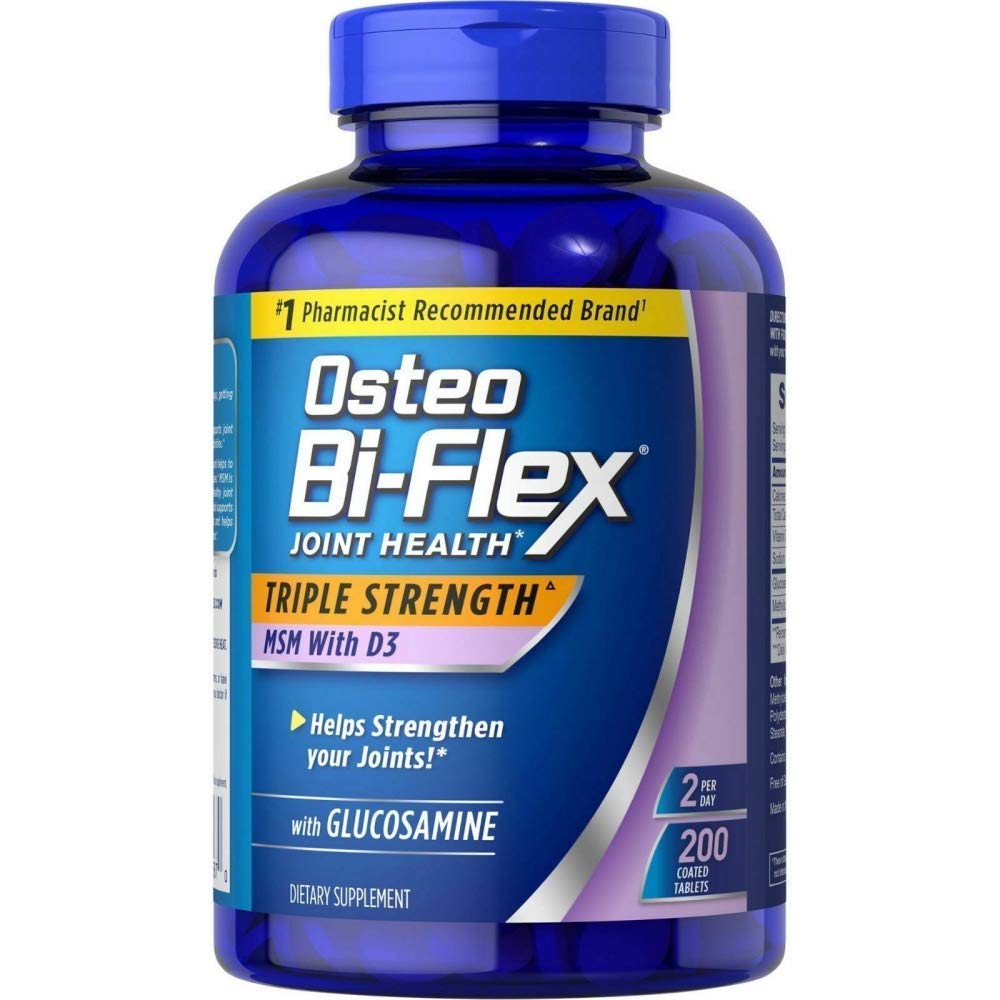 Osteo Bi Flex Supplement Glucosmine 1500 Mg Vitamine D 1000IU (200Count), 200Count 1 Pack