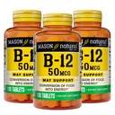 Mason natuurlijke vitamine B12 50 mcg met calcium, 300, dagvoorziening, dieetsupplement ter ondersteuning van natuurlijke energieniveaus, 100 tabletten (verpakking van 3)
