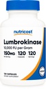 Nutricost Lumbrokinase Capsules 150 mg (120 capsules) - Glutenvrij, Veganistisch, GGO-vrij