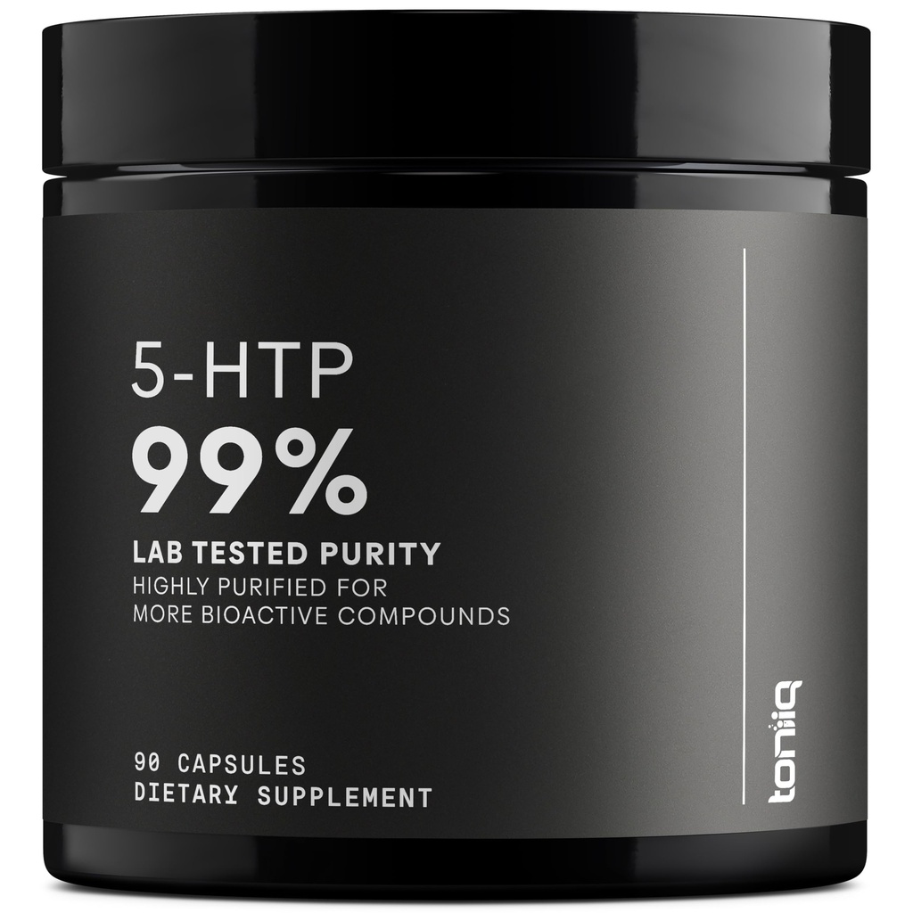 Toniiq Ultra hoge sterkte 5HTP capsules - 99%+ Hoog gezuiverd en biologisch beschikbaar - 12:1 Geconcentreerd Extract - 200mg - 90 Veggie Capsules