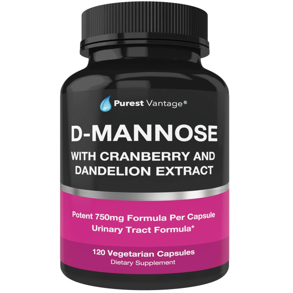 D Mannose Capsules met 600mg D-Mannose Poeder Per Cap - met toegevoegde Cranberry en Dandelion Extract om te helpen in blaas, urinetrek en UTI ondersteuning - 120 Veggie Caps