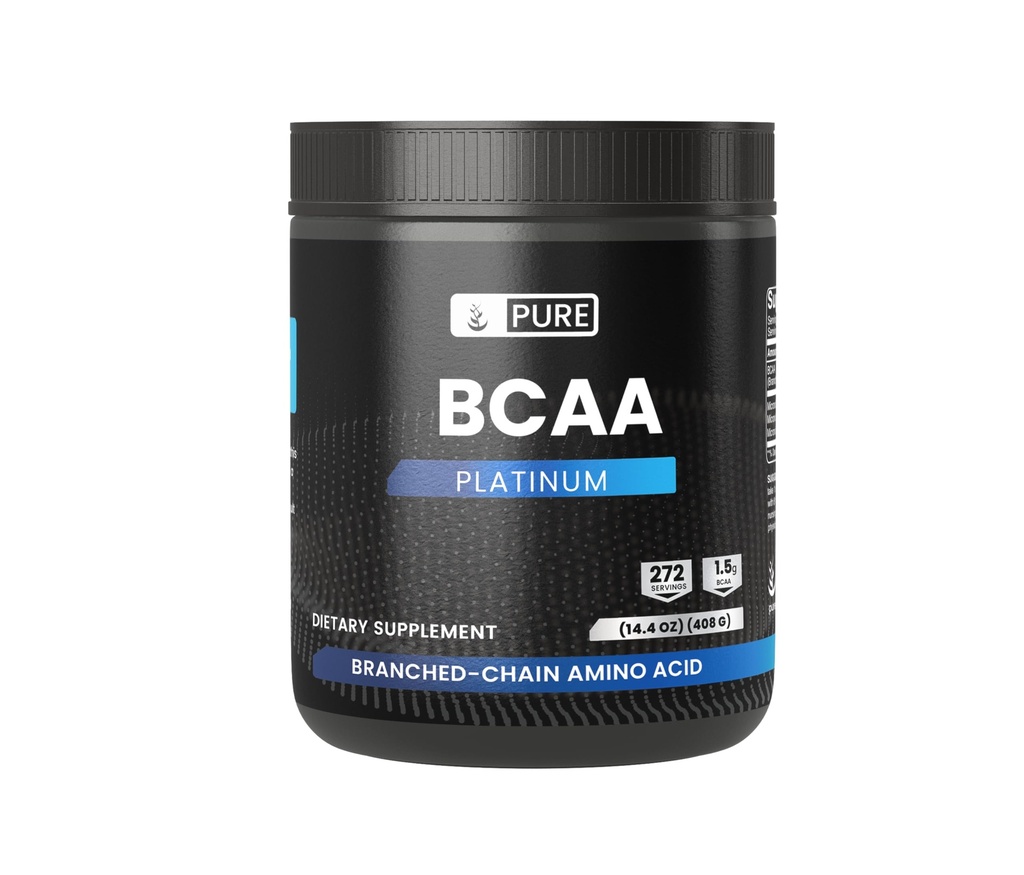 PURE ORIGINEEL INGREDIËNTEN 2:1 BCAA poeder, 14,4 oz, ongearomatiseerd, 272 porties, altijd puur, geen additieven of fillers