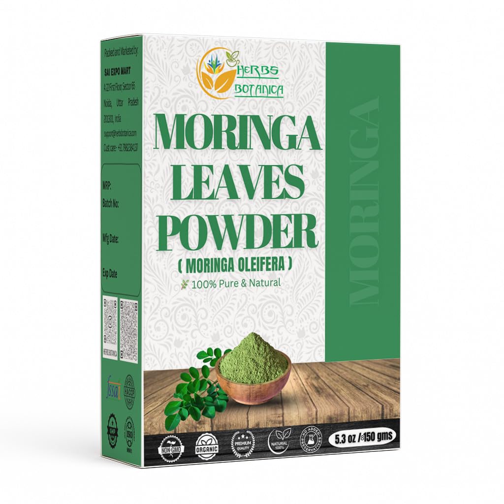 Kruiden Botanica Moringa Leaf Powder Leaves oleifera Pure Premium Indian Powder Natural Fresh Morning Drink Vitaminen en Immune Vitamine Superfoods 5.3oz Verpakking