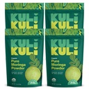 Kuli Kuli Moringa Oleifera Organic Leaf Powder & Green Smoothie, 100% Pure USDA Certified & Non-GMO Moringa Powder, Great with Smoothies, Thee, and Food, 4 Pack