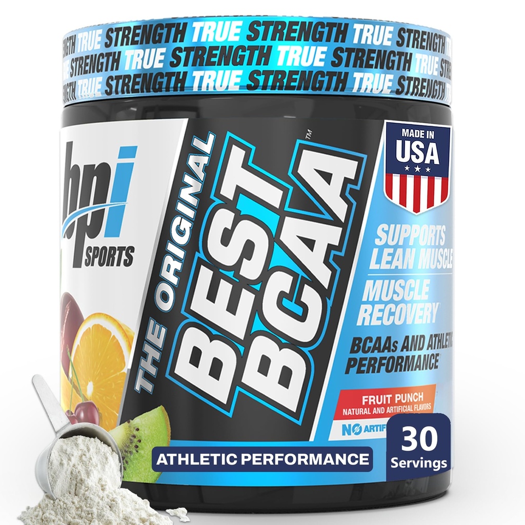 BPI Sports Best BCAA Powder - Muscle Recovery Support - Branched Chain Amino Acids | Building Blocks of Protein and Muscle - Post Workout Recovery – Hydration - Fruit Punch, 30 Servings