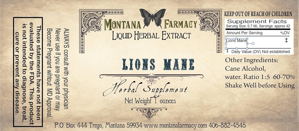 Leeuwen Mane natuurlijke extract tinctuur (Hericium Erinaceus)