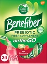 Benefiber On the Go Prebiotic Fiber Supplement Powder for Digestive Health, Daily Fiber Powder, Kiwi Aardbei Flavor Powder Stick Packs - 24 Sticks (5,28 Ounces)