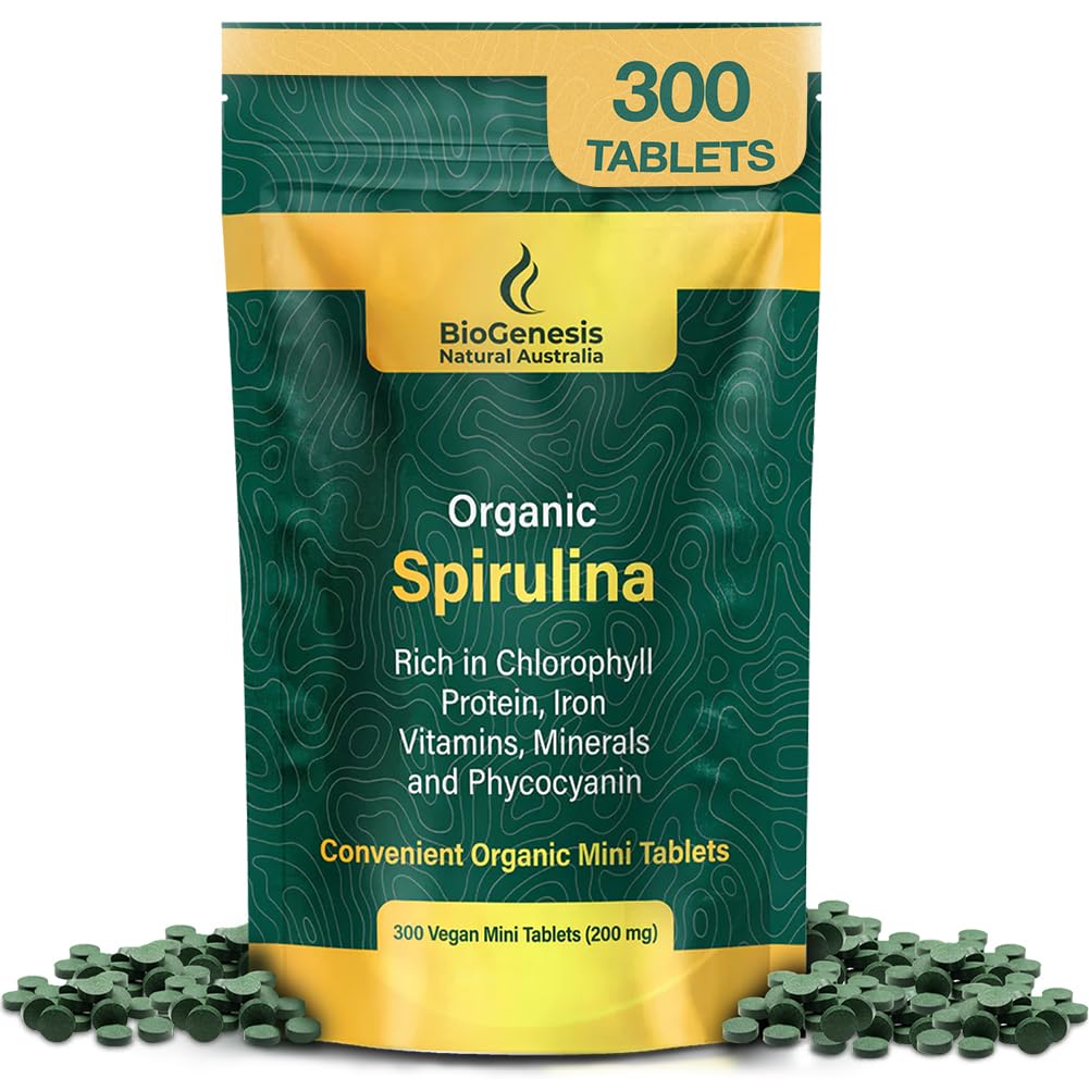 Biogenese Organische Spirulina Mini Tabletten 300 Tellen (200 mg) 