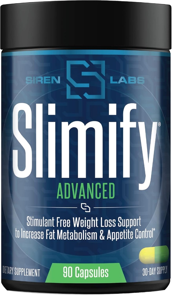 Slimify Advanced Fat Burner voor gewichtsverlies - Garcinia Cambogia, Afrikaanse Mango, en granen van het Paradijs - Boost Metabolisme, verminderen eetlust, en verhogen energie - Stim Free (90 capsules)