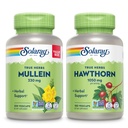 SOLARAY Mullein Leaf 330 mg en Hawthorn Berry Capsules 1050 mg - Verzachtende kruidenondersteuningsbundel voor algehele gezondheid en welzijn - Veganistisch, niet-GMO, 60 dagen garantie, Lab geverifieerd, 200/180 VegCaps