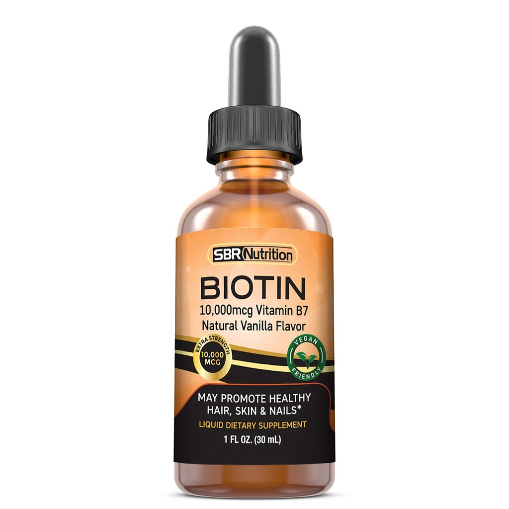 MAX Absorptie Biotin Liquid Drops, 10000mcg Biotin Per Serving, 60 Serving, Geen kunstmatige conserveringsmiddelen, Vegan vriendelijk, Ondersteunt gezonde haargroei, sterke nagels en gloeiende huid, Made in USA