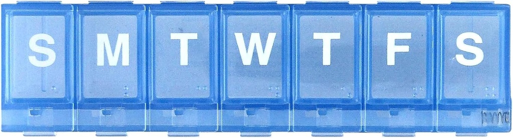 EZY DOSE Weekly (7-Dag) Pill Planner, Medicine Case, Vitamine Organizer Box, Small Locking Compartments om veilig recept Medicatie en te voorkomen dat per ongeluk morsen, blauw
