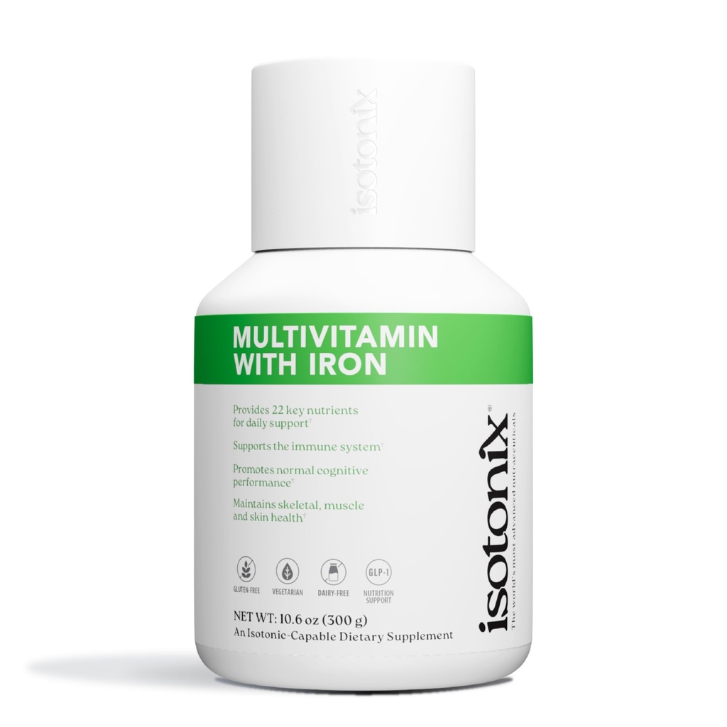 Isotonix Multivitamine met ijzer - Ondersteunt immuunsysteem, geestelijke helderheid, botgezondheid en energie - Ideaal voor mannen, vrouwen - Glutenvrije, niet-GMO - 90 porties