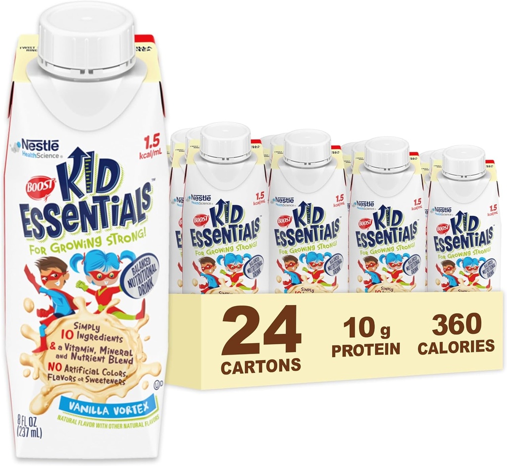 BOOST KID ESSENTIËLES 1.5 Evenwichtige Voedingsdrank voor kinderen, Vanille Vortex, 24 Tel.