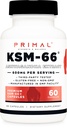 Primal KSM-66 Ashwagandha Complex (60 capsules / 60 porties, 600 mg per portie) - KSM-66 Ashwagandha met Black Pepper Extract, Glutenvrij, Non-GMO