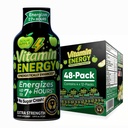 Vitamine Energie Workout+ Extra sterkte Energie Shot Sour Apple 48 Pack, 260mg Natural Cafeine, Pre-Workout, B-Vitamins, Mineralen, Endurance & Performance, Zero Sugar, Gluten-Free, Veganistan, 1,93 fl oz