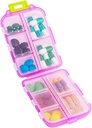 Travel pil Organizer, Vocht Proof Dagelijkse Medicine Dispenser Box, Kleine Wekelijkse Vitamine Case voor Supplement, Visolie, Meds, Pocket Pharmacy Cute Capsule Container 10 Compartments, Roze